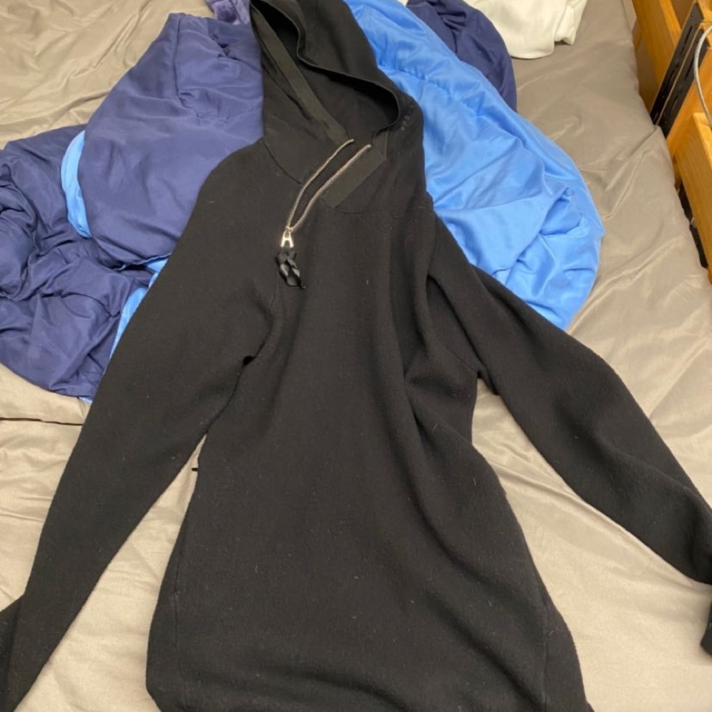 Black scotch and soda merino wool hoodie 100% authentic